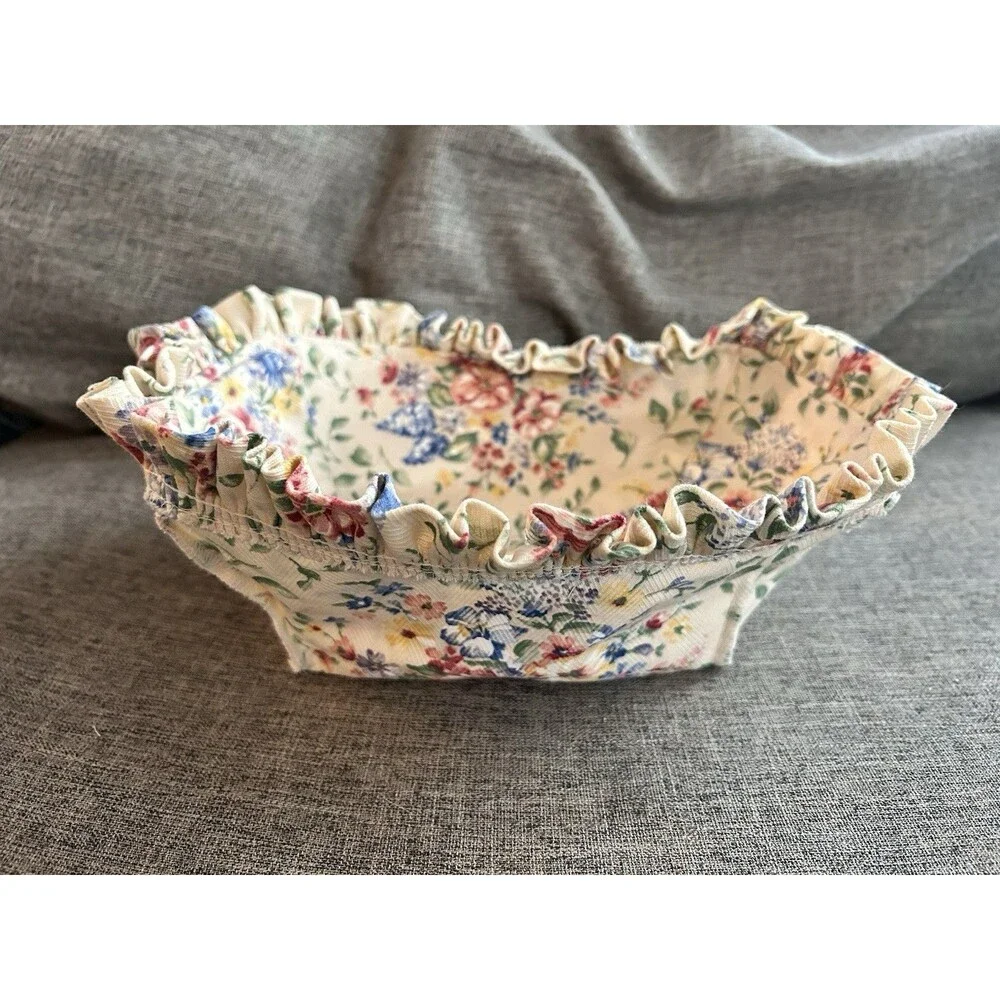 2003 Longaberger Liner for Small Easter Basket Spring Floral Ruffle Liner Only - Picture 3 of 7